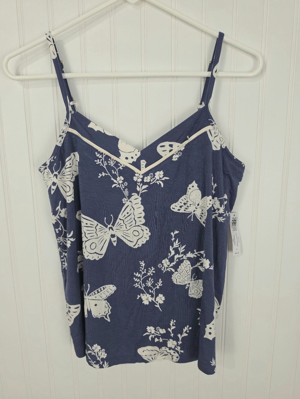 Soma | NWT Cool Nights Piped Cami PJ Top Monarch Gaden Indigo Small